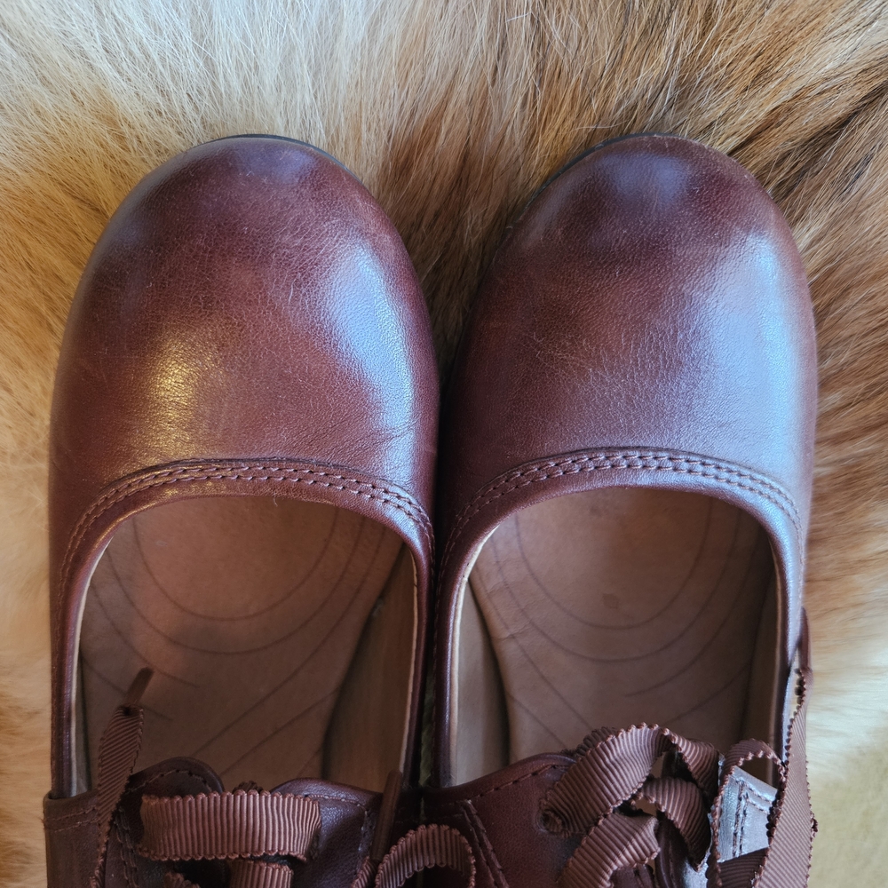 Clarks Indigo Women's Burgundy/Brown Heeled Shoes With Ribbon 9M - Picture 6 of 8